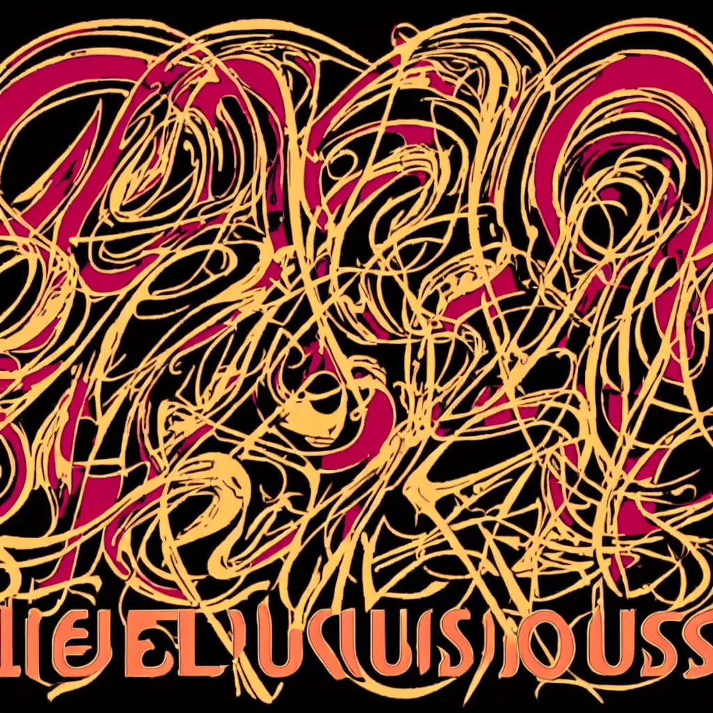 Image similar to Ellüs band logo named, 70s progressive rock inspired logo