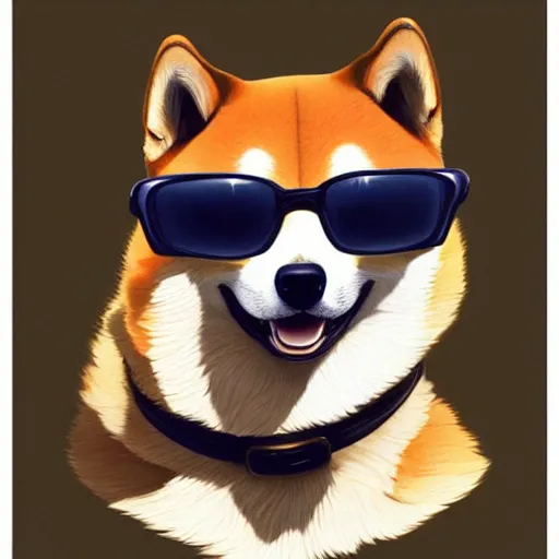 Shiba inu with outlet sunglasses