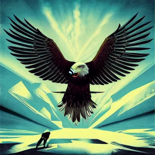 Image similar to eagle album art, poster, cover art, epic, dramatic
