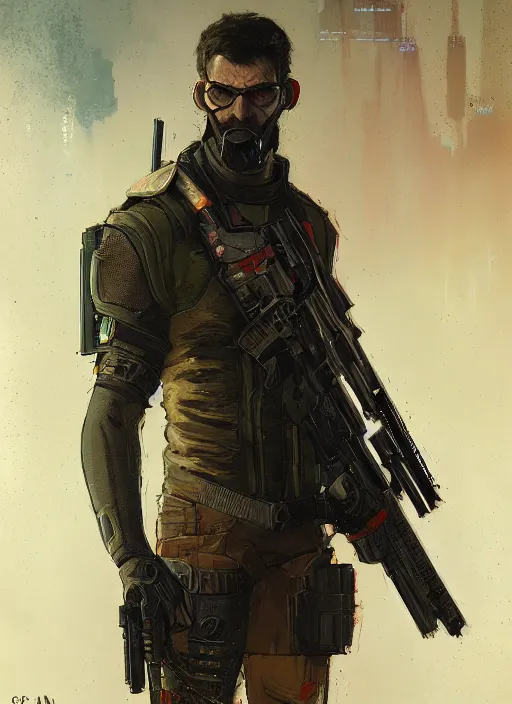 Gordon Freeman. Cyberpunk assassin in tactical gear. | Stable Diffusion ...