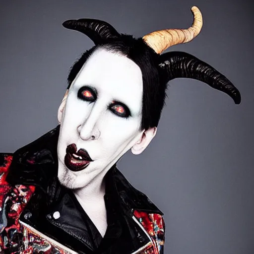 Prompt: marilyn manson as a goat