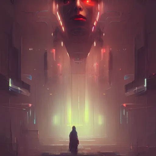 Image similar to evil artificial intelligence, cyberspace, cyberpunk, neuromancer, painted by greg rutkowski, painted by igor kieryluk, digital art, trending on artstation