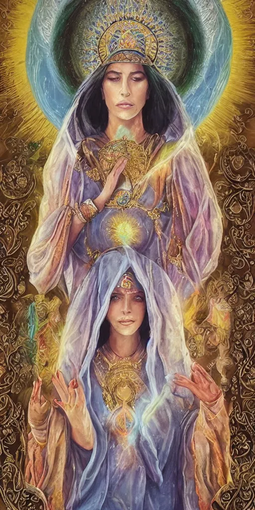 Image similar to a mystical woman priestess, the divine feminine