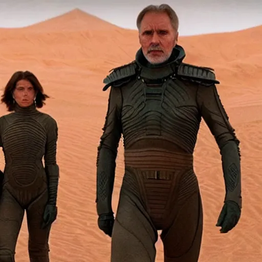 Image similar to still from dune ( 2 0 2 2 ) by denis villeneuve attack of a giant snake