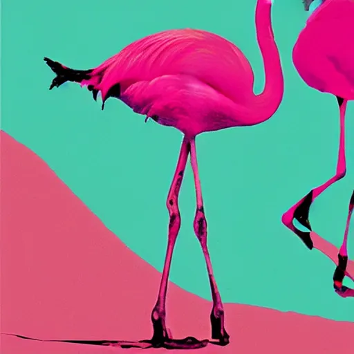 Image similar to flamingo warhol