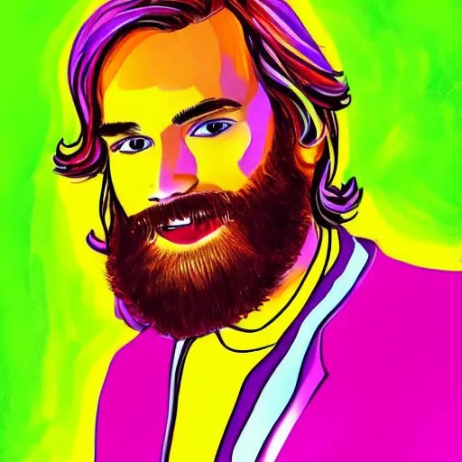 Prompt: pewDiePie by Peter Max