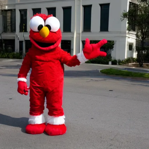 Prompt: Elon Musk in an Elmo costume