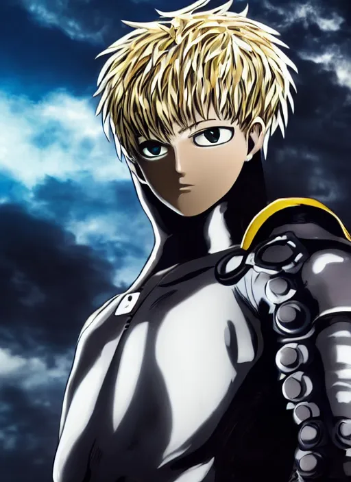 Prompt: A full portrait photo of real-life genos one punch man, f/22, 35mm, 2700K, lighting, perfect faces, award winning photography.
