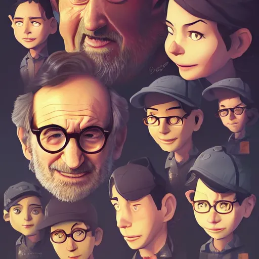 Image similar to face icon stylized minimalist steven spielberg, loftis, cory behance hd by jesper ejsing, by rhads, makoto shinkai and lois van baarle, ilya kuvshinov, rossdraws global illumination