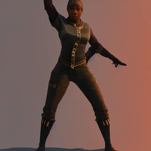 Image similar to incredibly detailed picture of revolutionary tarika lewis black panther, powerful stance, 7 0's protest movement aesthetic, 8 k character concept art by philip bond, vray render, fineline detail, cinematic quality