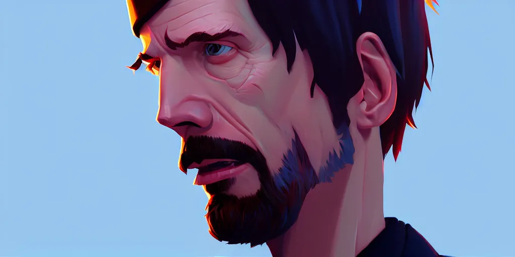 Image similar to low angle portrait of Skinny Pete, Breaking Bad tepainting concept Blizzard pixar maya engine on stylized background splash comics global illumination lighting artstation lois van baarle, ilya kuvshinov, rossdraws