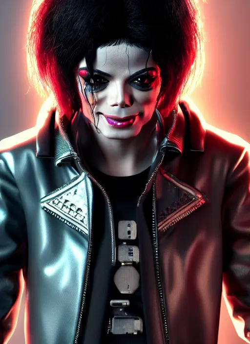 Image similar to cyberpunk michael jackson, ultra detailed, trending on artstation, concept art, octane render, unreal engine,