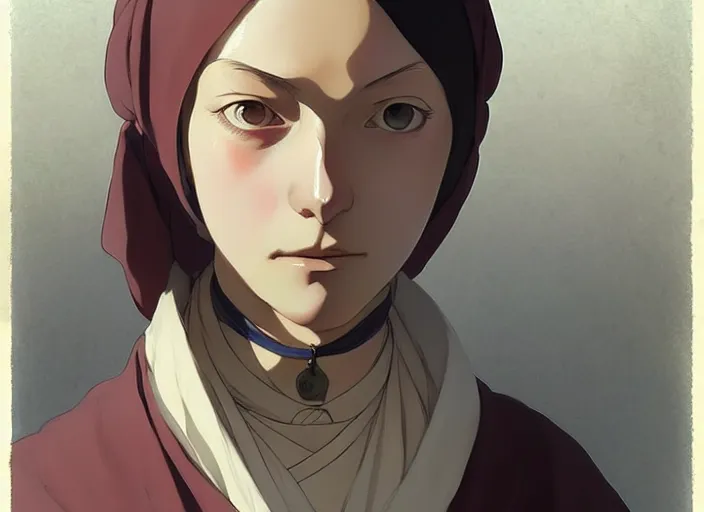 Image similar to 1 8 4 5 florence nightingale as young woman, character face study, faces only, concept art finely detailed perfect art, painted by greg rutkowski makoto shinkai takashi takeuchi studio ghibli, pinterest, cevagraf comics