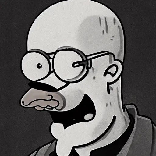 Image similar to homer simpson walking dead game telltale, gigachad black and white trending on artstation, painted by greg rutkowski