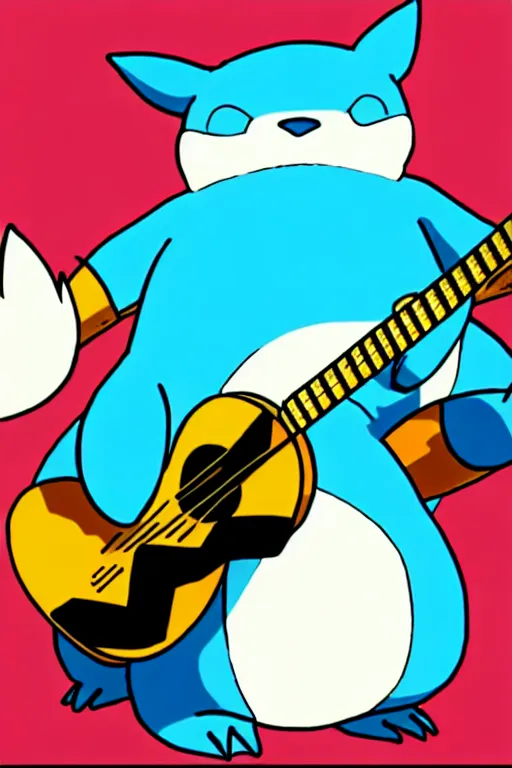 Image similar to snorlax playing guitar