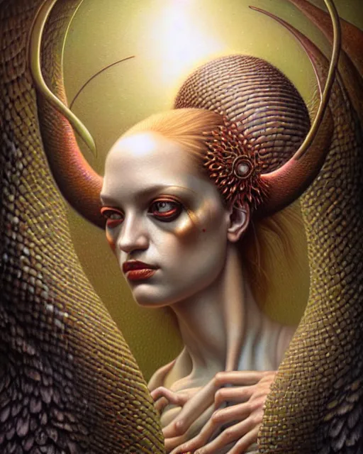 Image similar to a detailed portrait of dreampunk flamingo python hybrid mix beautiful! goddess by tomasz alen kopera and peter mohrbacher