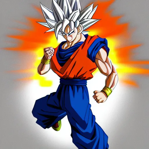 Image similar to goku, 3 d render