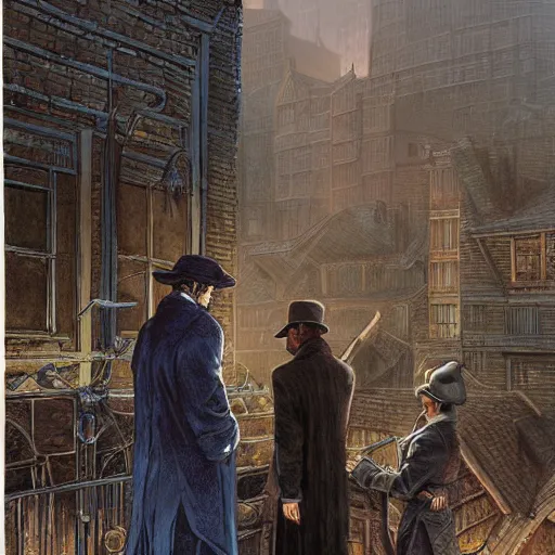 Image similar to Waynes Haberdashery from the Book Series Mistborn Illustrated by Michael Whelan