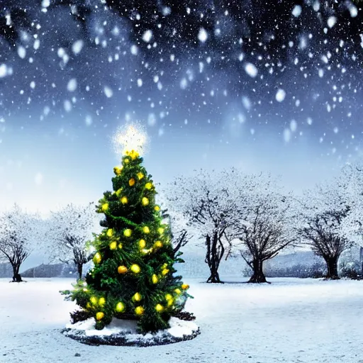 Image similar to a wonderful snowy christmas landscape