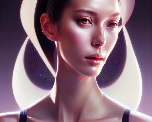 Image similar to a ultradetailed beautiful portrait panting of a stylish female robot, chrome plated, oil painting, by hajime sorayama, greg rutkowski and makoto shinkai, trending on artstation