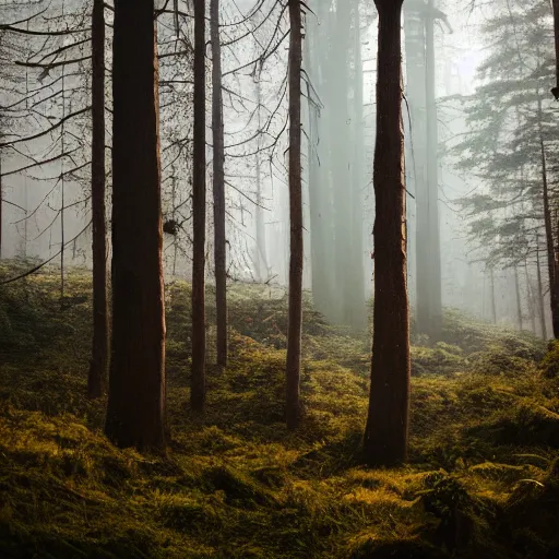 Prompt: forest in the morning light, by Elsa Bleda