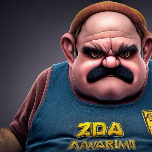 Image similar to stunning award winning hyperrealistic hdr 8 k highly detailed portrait photo of wario as a real human