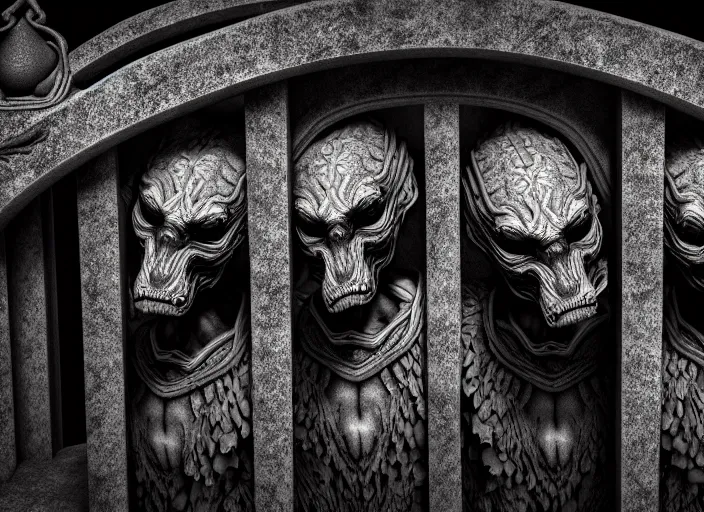 Image similar to photo of a real life photorealistic three - headed kerberos guarding the gates to the underworld. fantasy horror style. highly detailed 8 k. intricate. lifelike. soft light. nikon d 8 5 0 5 5 mm. dof. cinematic post - processing.