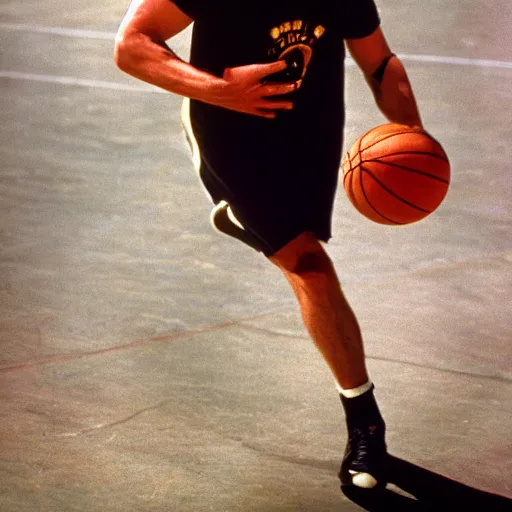 Prompt: bruce willis playing basketball, photography, high resolution 8 k, 2 0 0 7,