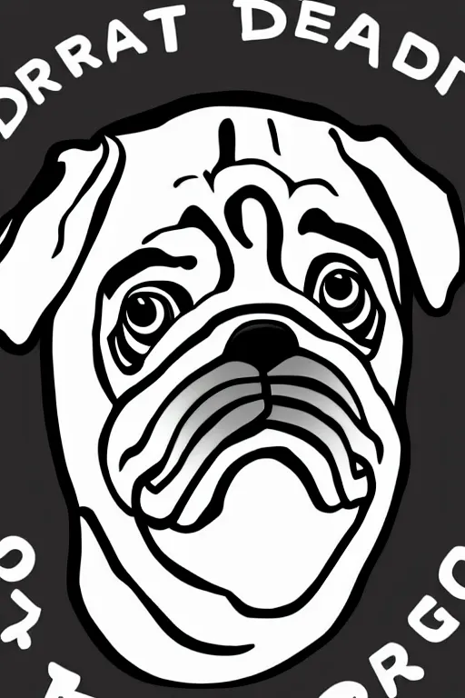 Image similar to Portrait of a drug dealer pug, sticker, andromorphic, colorful, illustration, highly detailed, simple, smooth and clean vector curves, no jagged lines, vector art, smooth