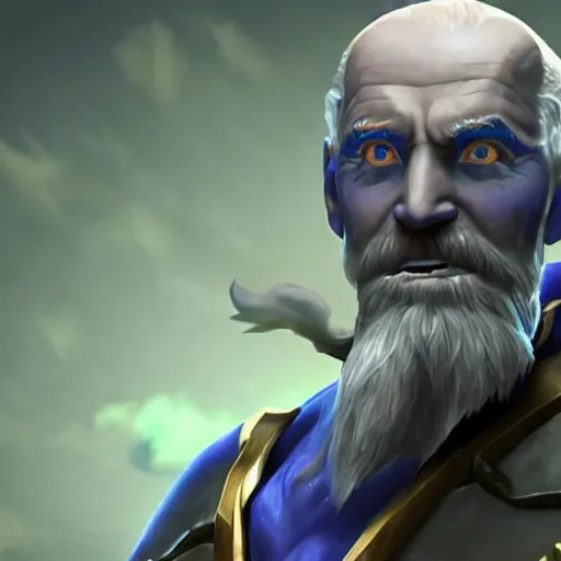 Prompt: a still of Joe biden as Ryze from League of Legends, highly detailed