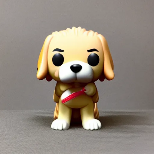 Image similar to a golden retriever dog pop figure