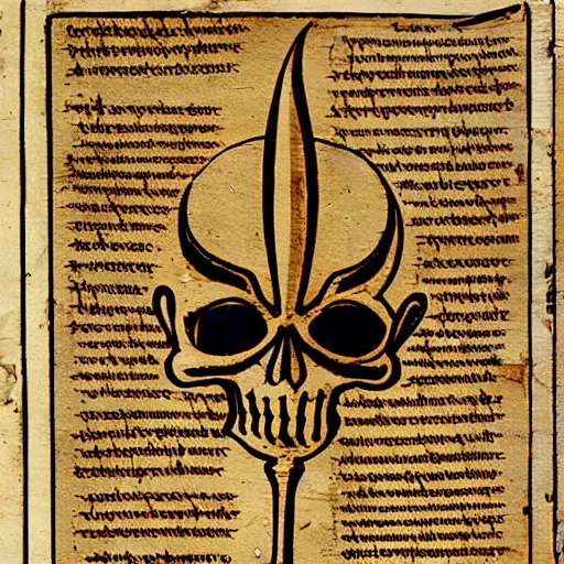 Image similar to satanic scripture, aged papyrus
