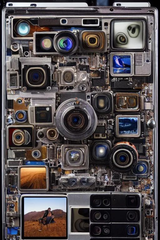 Prompt: A photo of an opened camera, internals revealed, the most complex looking machine ever made photo taken by someone who doesn't know how to use a camera by Annie Lebovitz and Steve McCurry Ultra detailed, hyper realistic, 4k