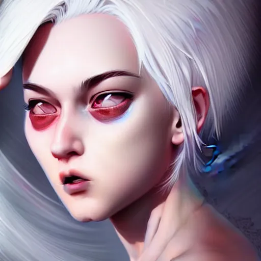 Prompt: longshot of a beautiful girl with white hair crossing her eyes and sticking her tongue out, slight smile, digital painting, concept art, sharp focus, illustration, au naturel, hyper detailed, digital art, trending in artstation, smooth render, bright colors, octane rendered, art by kuvshinov ilya h 6 4 0