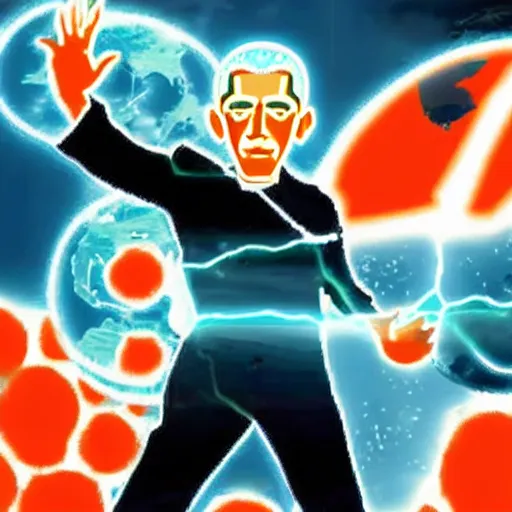 Image similar to obama using rasengan against climate change