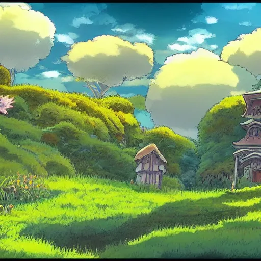 Image similar to landscape of the eternal rest, in the style of studio ghibli, award - winning, 4 k