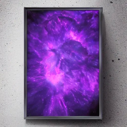 Image similar to Purple nebula, highly detailed.