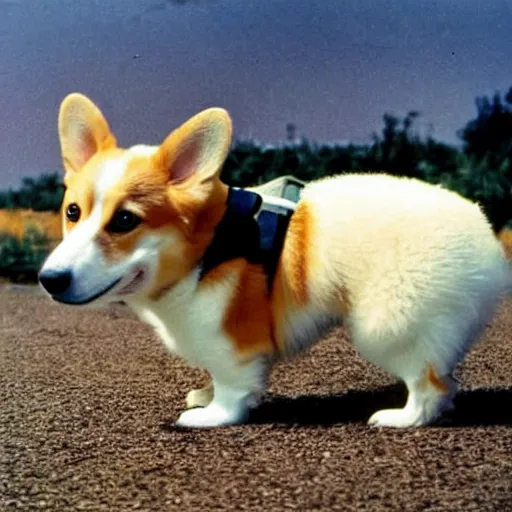 Prompt: photograph of a corgi in a spacesuit