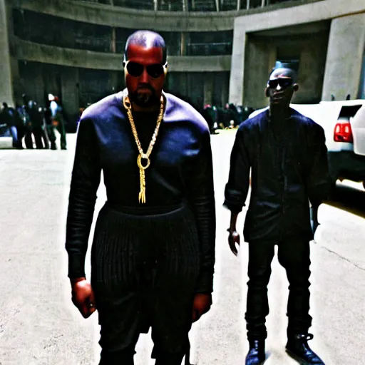 Prompt: kanye west as morpheus in the matrix movie