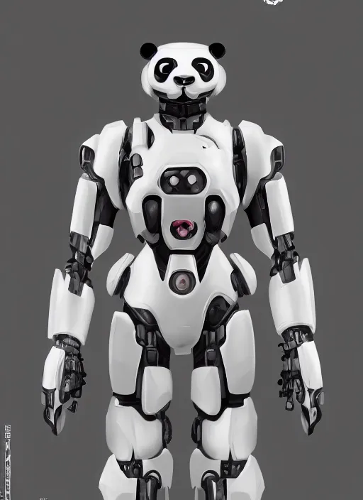 Prompt: minimalistic mecha panda android, pure white, naturel, hyper detailed, digital art, trending in artstation, cinematic lighting, studio quality, smooth render, unreal engine 5 rendered, octane rendered, art style by klimt and nixeu and ian sprigger and wlop and krenz cushart