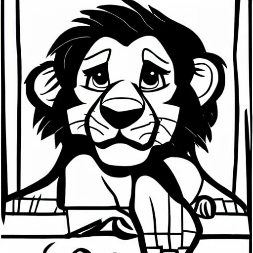 Image similar to Simba the lion king Disney sketch