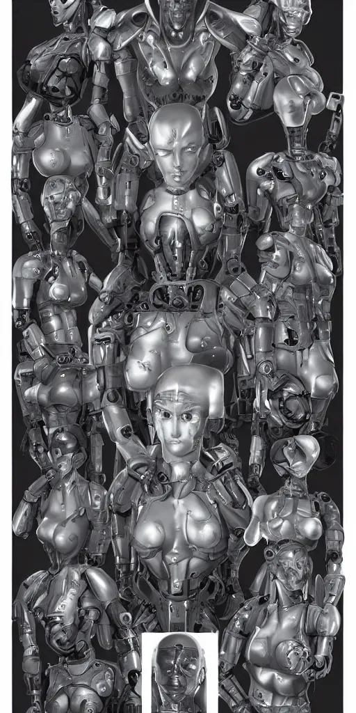 Image similar to symmetry!! cyborg female bust with cybernetic implants, gun metal grey, mecha, three - perspective / three - view reference sheet ( front / back / side ), muscles reference art, bionic, digital art, in the style of amanda lilleston, luka mivsek, bryan christie, artstation, pinterest, deviantart, photoshop, unreal engine