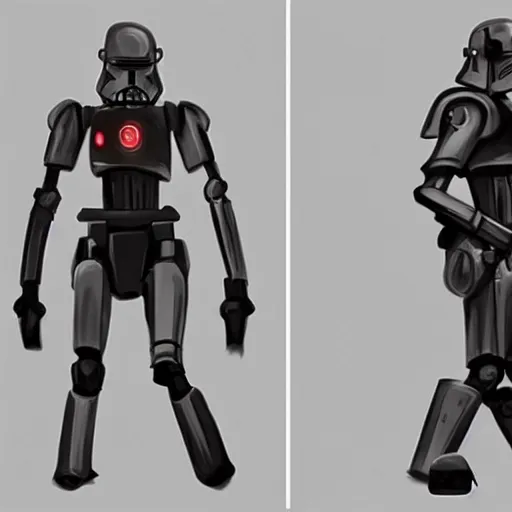 Image similar to Republic B1 Battle Droid, Star Wars Concept art, trending on cgsociety