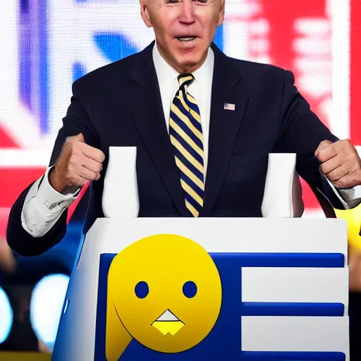 Prompt: joe biden as pac - man eating mike pence