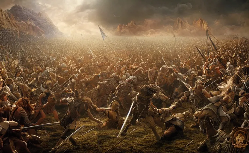 Prompt: stunning photograph of the battle of the pelennor fields, detailed, by erwin olaf, joop geesink, lisa frank, brian froud, 8 k resolution, beautiful lighting, studio light, extremely detailed, establishing shot, realistic materials, hyperrealistic
