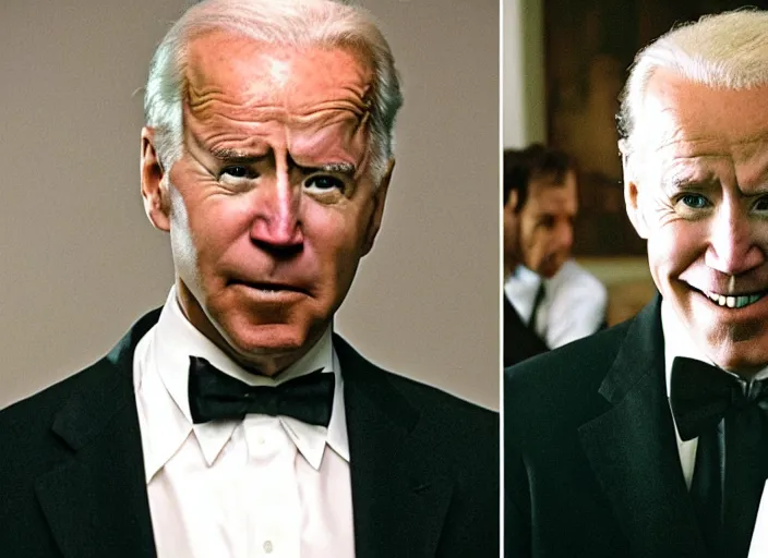 Image similar to cinematic still of Joe Biden playing Patrick Bateman in American Psycho,