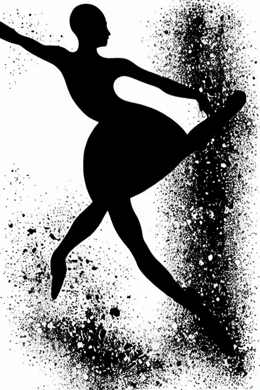 Image similar to minimalist boho style art of a ballet dancer, illustration, vector art