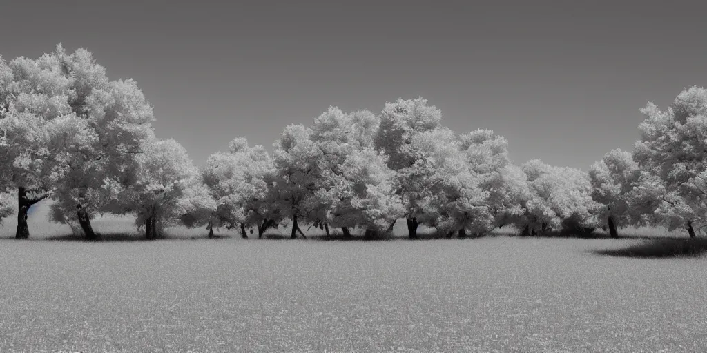 Prompt: west horizon infrared photo, photorealistic landscape,