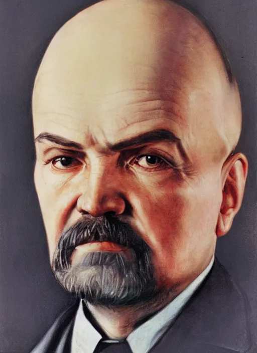 Image similar to hyper detailed portrait of lenin ulyanov by dorothea lange, color, dslr