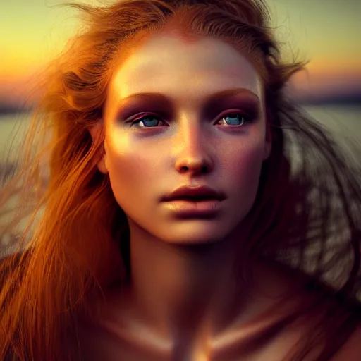 Prompt: photographic portrait of a stunningly beautiful siren female, in soft dreamy light at sunset, contemporary fashion shoot, by edward robert hughes, annie leibovitz and steve mccurry, david lazar, jimmy nelsson, extremely detailed, breathtaking, hyperrealistic, perfect face, octane render